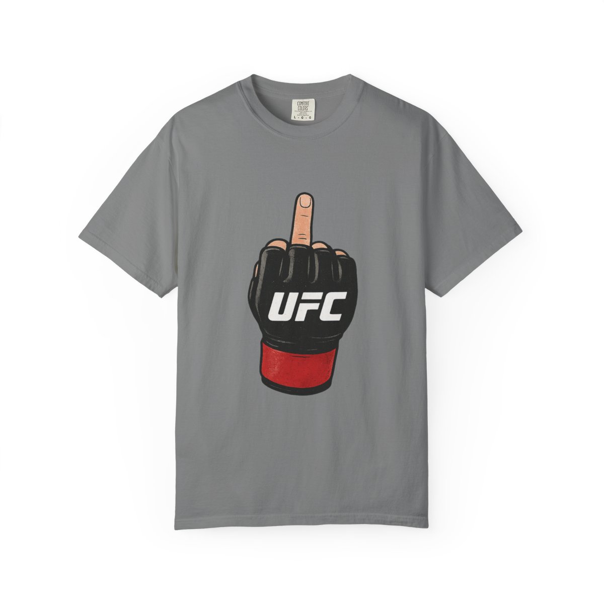 UFC Red Gloves Flipping Off Funny T-Shirt - alternate angle 4, merchandise