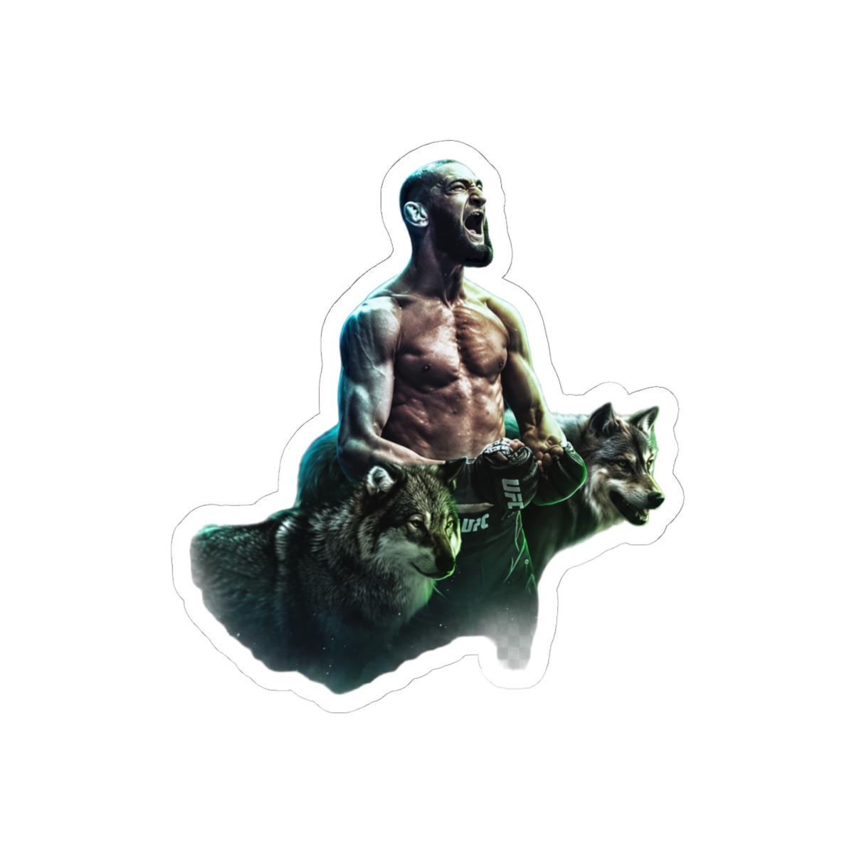 Khamzat Chimaev Borz UFC Bold Sticker | MMA Grappler Vinyl Decal - alternate angle 1, merchandise