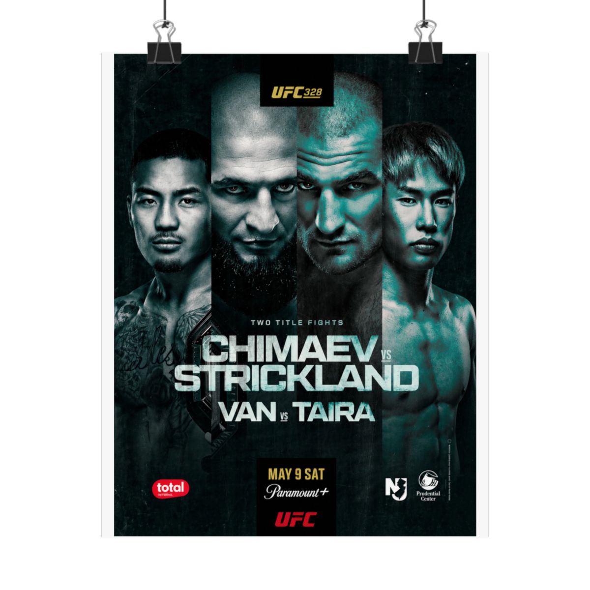 UFC 328: Chimaev vs Strickland Autographed Event Poster - alternate angle 4, merchandise