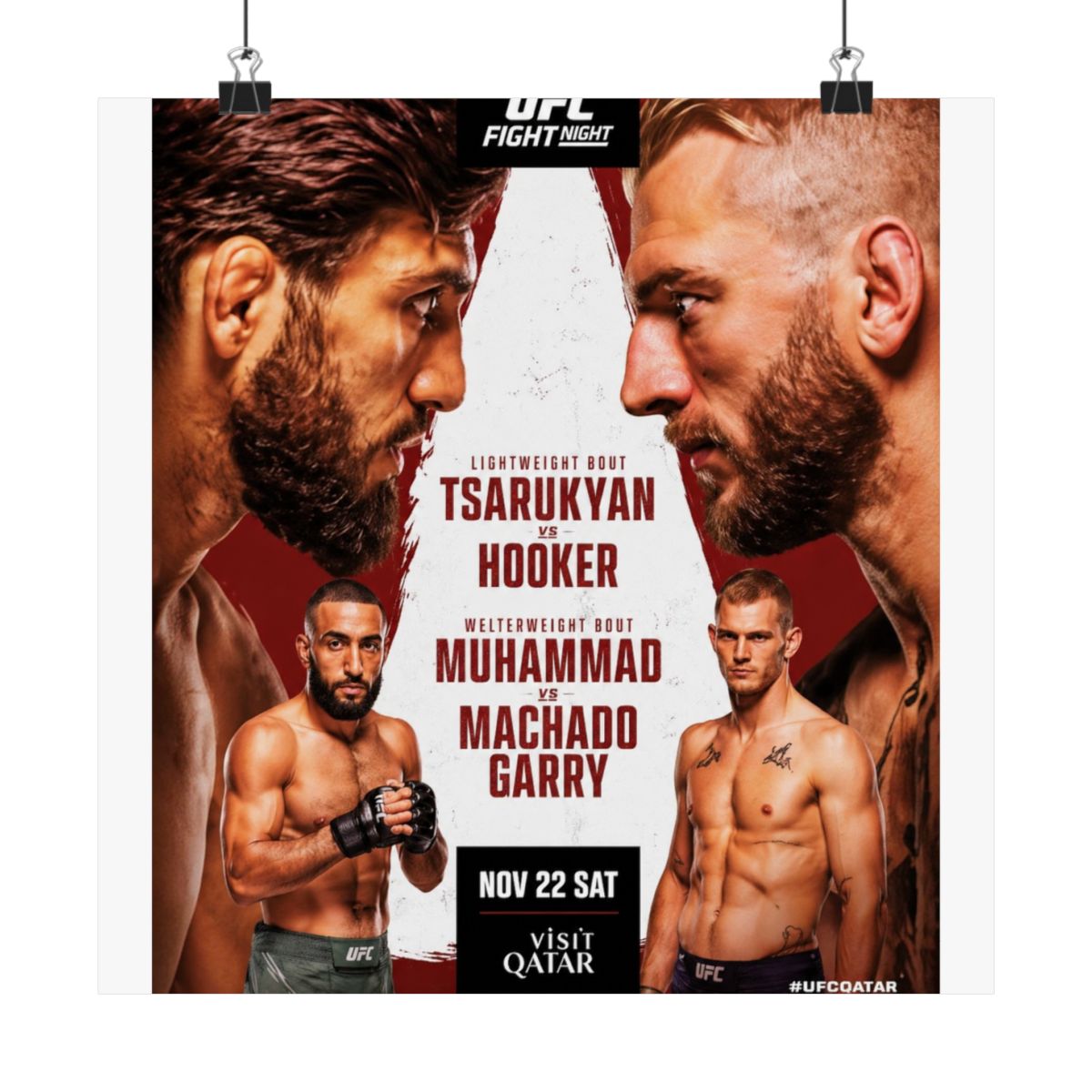 UFC Fight Night 265 Poster | Tsarukyan vs Hooker, Qatar - alternate angle 2, merchandise