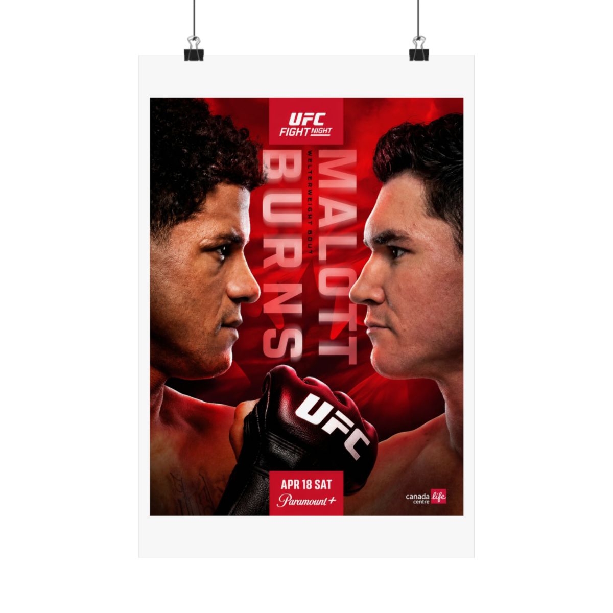 UFC Fight Night: Burns vs Malott First Edition Autographed Event Poster - alternate angle 4, merchandise
