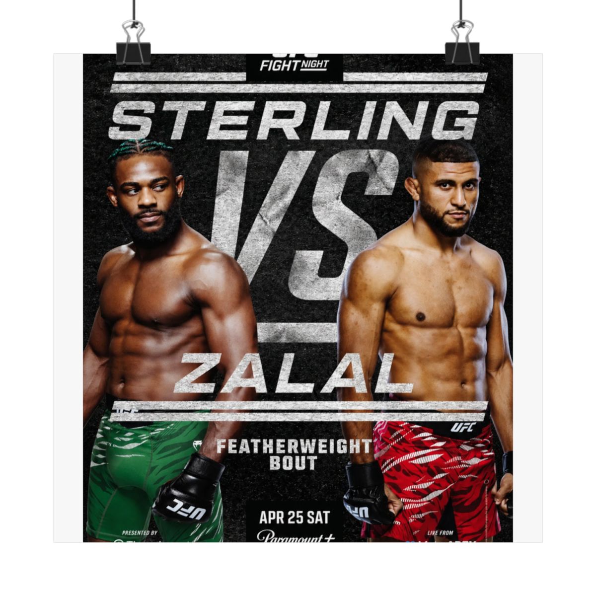 UFC Fight Night: Sterling vs Zalal Autographed Event Poster - alternate angle 5, merchandise
