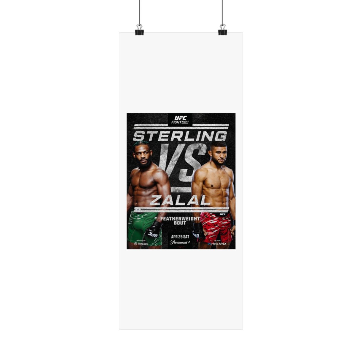 UFC Fight Night: Sterling vs Zalal Autographed Event Poster - alternate angle 4, merchandise