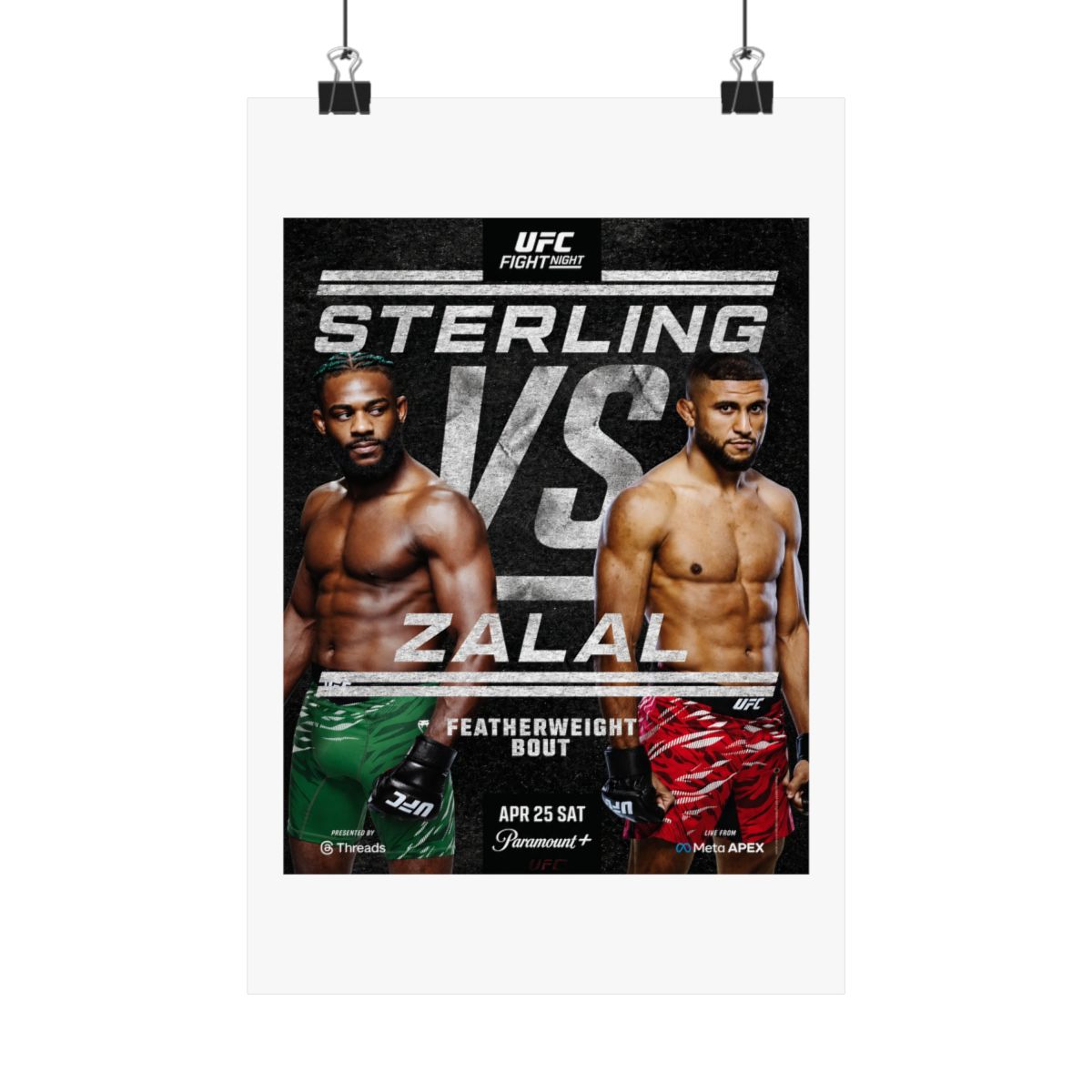 UFC Fight Night: Sterling vs Zalal Autographed Event Poster - alternate angle 2, merchandise