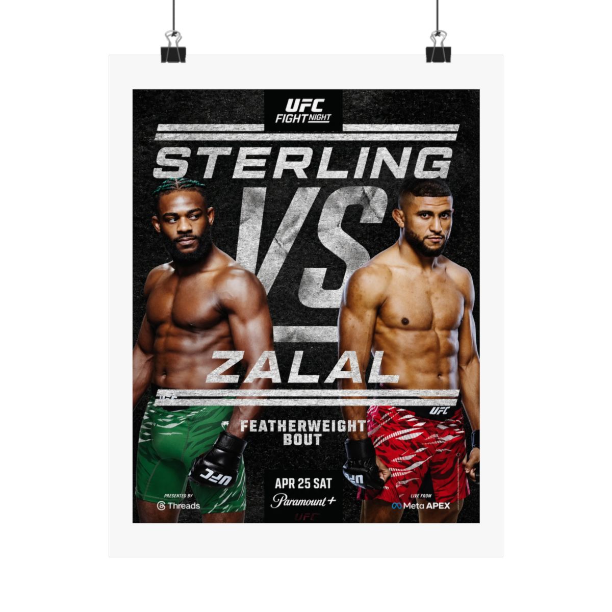 UFC Fight Night: Sterling vs Zalal Autographed Event Poster - alternate angle 5, merchandise